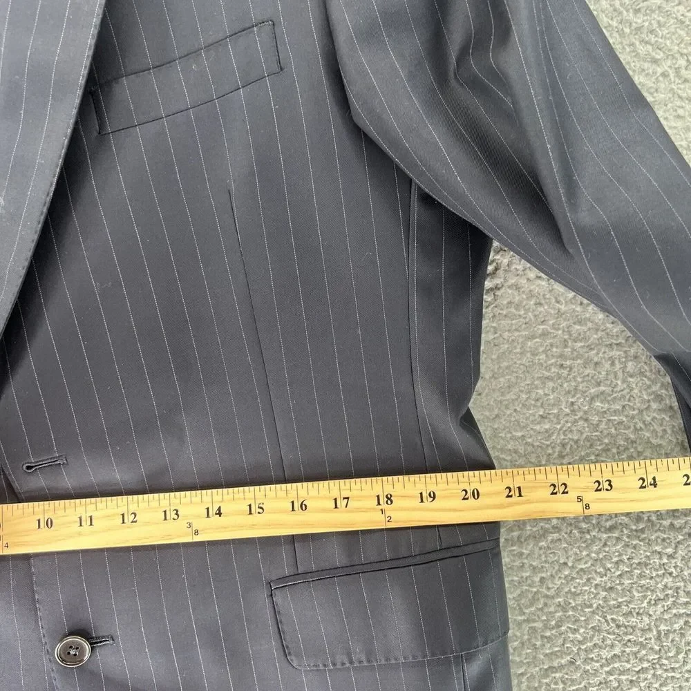 Jos. A. Bank Signature Gold Mens Blazer Black Striped Suit Jacket Sport Coat 43R